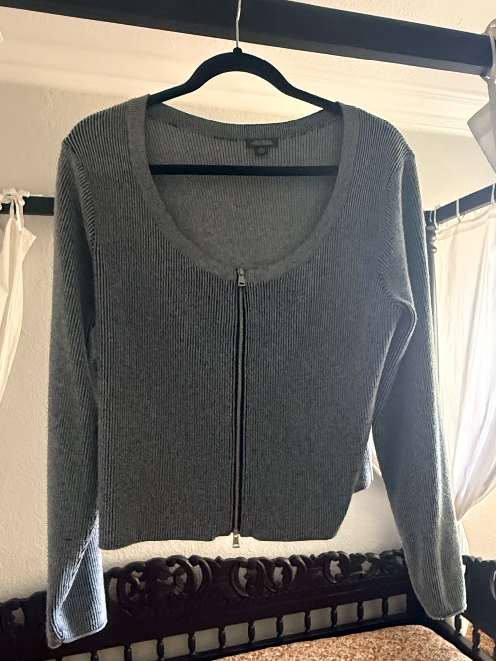 wild fable Gray Ribbed Knit Pullover